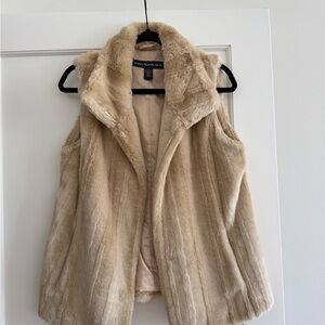 Kristen Blake Taupe Faux Fur Vest - Sleeveless Plush Layer